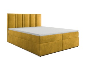 Boxspringbett Ortez 180x200cm goldgelb - Stoff Riviera 41