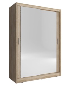 Schwebetüren Kleiderschrank Maya 150 mit 2 Spiegeln sonoma eiche