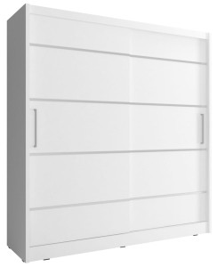 Schwebetürschrank Maya 180 Alu weiß
