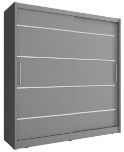 Schwebetür Kleiderschrank Maya 180 Alu graphit