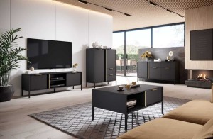 Wohnzimmer-Set Lars "A" anthrazit