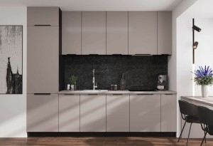 Küchenmöbel-Set Kochzeile Arona Cashmere 280cm mit Arbeitsplatte