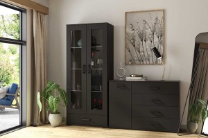 Wohnzimmer-Set "C" Futura schwarz