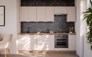 Küchenzeile Solea Cashmere 260cm mit Arbeitsplatte