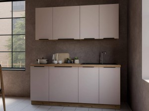 Küchenzeile Solea Cashmere 180cm mit Arbeitsplatte