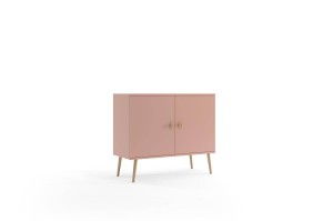 Kommode Bolea 2D 100 cm mit Türen - Rosa