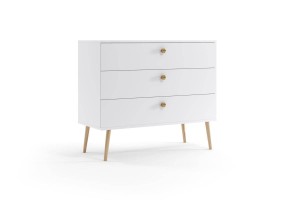 Kommode Bolea 3S 100 cm mit Schubladen - weiß