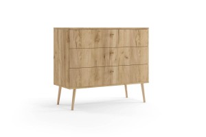 Kommode Bolea 3S 100 cm mit Schubladen - Eiche Craft Gold
