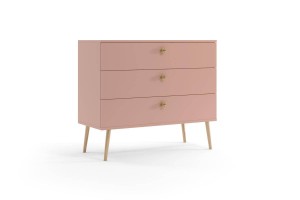 Kommode Bolea 3S 100 cm mit Schubladen - Rosa