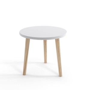 Kafeetisch Bolea 67 cm auf Holzbeinen - weiß