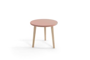 Kafeetisch Bolea 67 cm auf Holzbeinen - Rosa