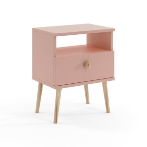 Nachttisch Bolea 1S 44 cm mit Schublade - Rosa