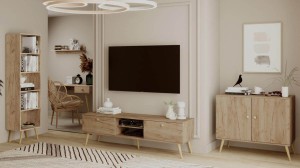 Wohnzimmer-Set Bolea"A" - Eiche Craft Gold