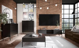 Wohnzimmer-Set "C" Indura - schwarz