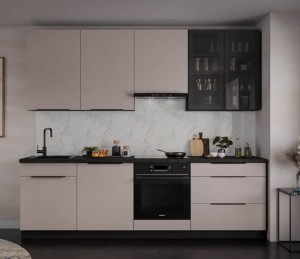 Küchenzeile Arona Cashmere 260cm mit Arbeitsplatte