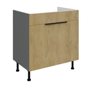 Spülenunterschrank Cremona Anthrazit 80 ZL 1S BB mit Auszug