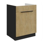 Spülenunterschrank Cremona schwarz 60 ZL 1S BB mit Auszug