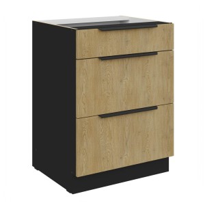 Unterschrank Cremona schwarz 60 D 3S BB