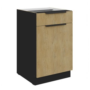 Unterschrank Cremona schwarz 50 D 1F 1S BB