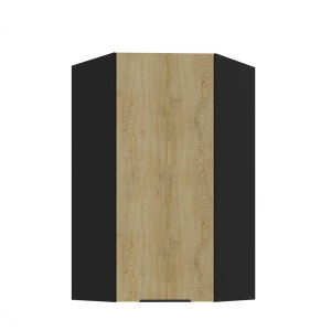 Eck-Hängeschrank Cremona schwarz 60x60 GN-108 1F (45°)