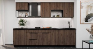 Küchenmöbel-Set Kochzeile Monza 280cm mit Arbeitsplatte