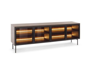 TV Schrank LUMI 181 cm 4D Eiche Dunin/ schwarz