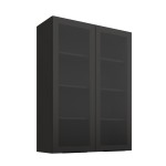 Glas-Hängeschrank 80 GS-108 2F schwarz matt