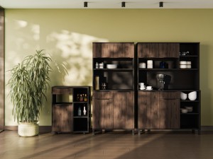 Buffet-Set "A" Küchenkredenz Monza Nussbaum Okapi