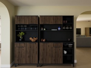 Buffet-Set "B" Küchenkredenz Monza Nussbaum Okapi