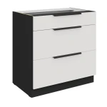 Unterschrank Aria weiß/schwarz 80 D 3S BB