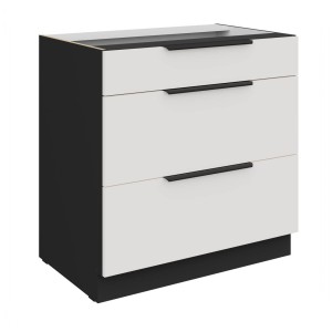 Unterschrank Aria weiß/schwarz 80 D 3S BB
