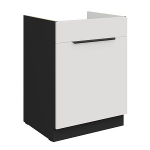 Spülenunterschrank Aria weiß/schwarz  60 ZL 1S BB
