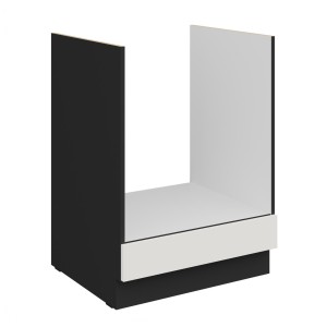 Herdumbauschrank Aria weiß/schwarz 60 D GAZ BB