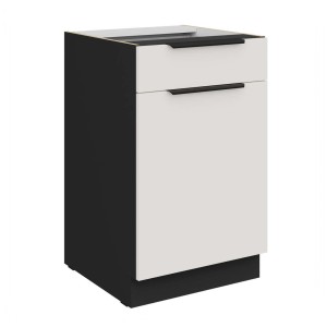 Unterschrank Aria weiß/schwarz 50 D 1F 1S BB