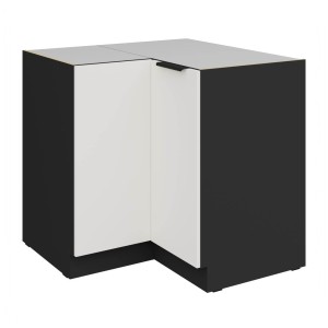 Eckunterschrank Aria weiß/schwarz 90x90 DN 2F BB