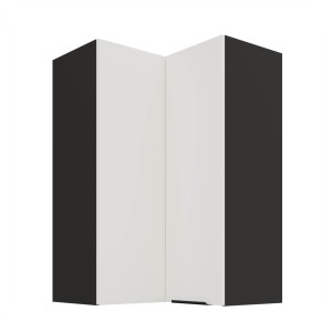 Eck-Hängeschrank Aria weiß/schwarz 60x60 GN-90 2F (90°)