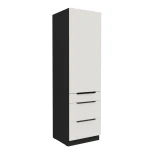 Hochschrank Aria weiß/schwarz 60 DKS-210 3S 1F