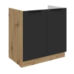 Spülenunterschrank Aria schwarz/artisan 80 ZL 2F BB