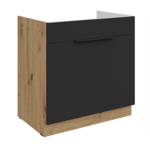 Spülenunterschrank Aria schwarz/artisan 80 ZL 1S BB