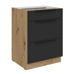 Unterschrank Aria schwarz/artisan 60 D 3S BB