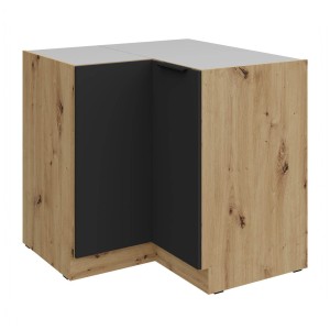 Eckunterschrank Aria schwarz/artisan 90x90 DN 2F BB