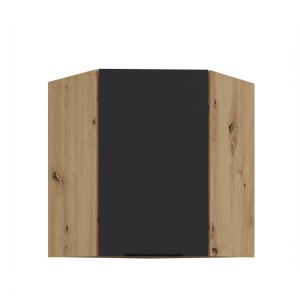 Eck-Hängeschrank Aria schwarz/artisan 60x60 GN-72 1F (45°)