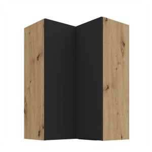 Eck-Hängeschrank Aria schwarz/artisan 60x60 GN-90 2F (90°)