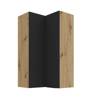 Eck-Hängeschrank Aria schwarz/artisan 60x60 GN-108 2F (90°)