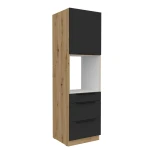 Backofenumbauschrank Aria schwarz/artisan 60 DPS-210 3S 1F