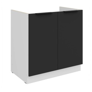 Spülenunterschrank Aria schwarz/weiß 80 ZL 2F BB