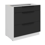 Unterschrank Aria schwarz/weiß 80 D 3S BB