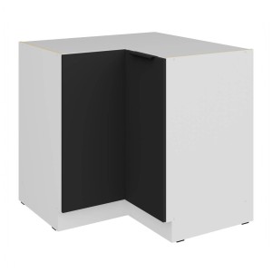 Eckunterschrank Aria schwarz/weiß 90x90 DN 2F BB
