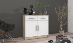 Kommode Paris 2F2S sonoma eiche + weiß