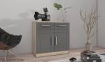 Kommode Paris 2F2S sonoma eiche + graphit